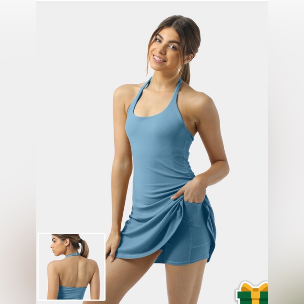 Halara Blue Halter Dress